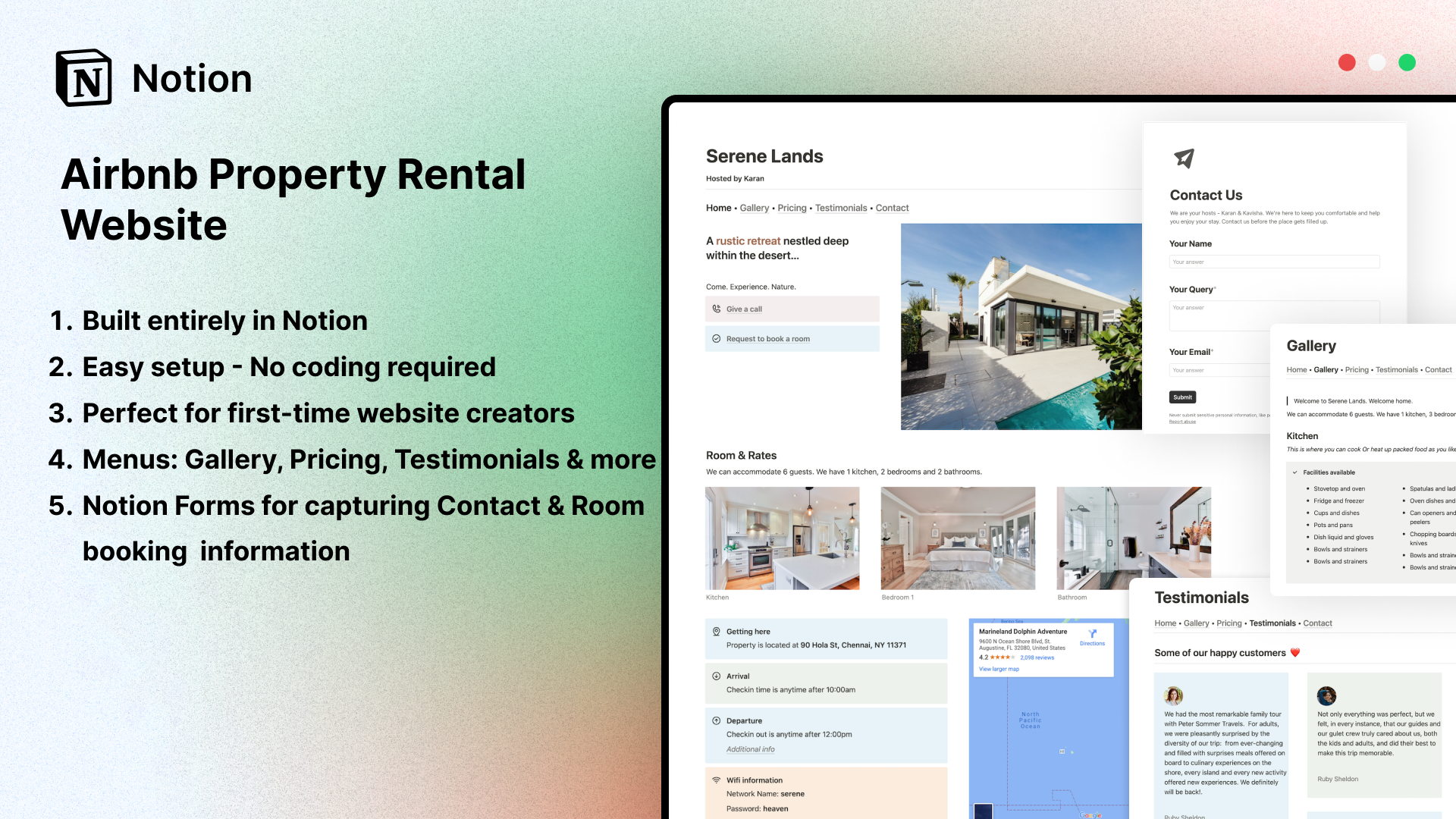 Airbnb - Property Rental Website - Notion Template